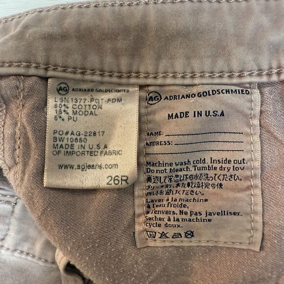 AG Adriano Goldschmied Women Sz 26R Pink Jeans Stevie Ankle Slim Straight Leg - Picture 8 of 15